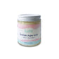 lavender sugar scrub in glass jar